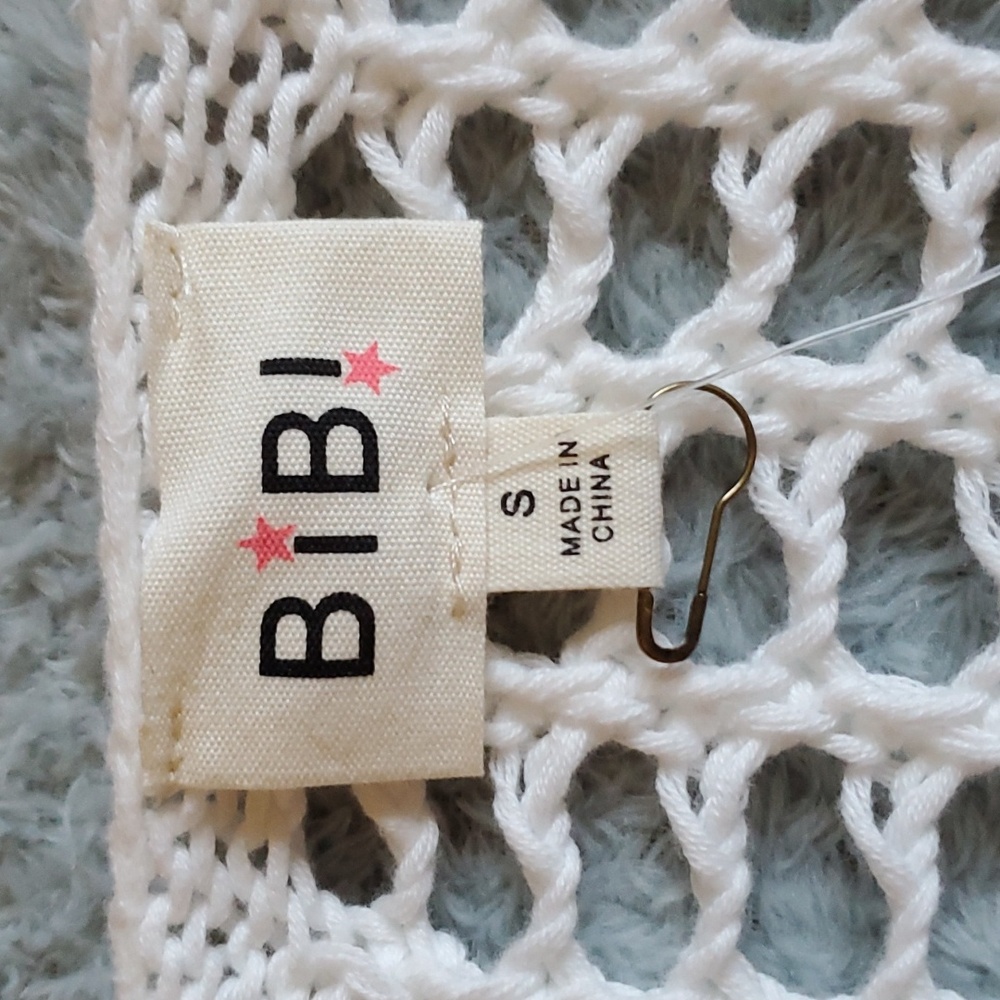 NWT White SZ Small Crocheted Sweater by BiBi - Picture 7 of 9